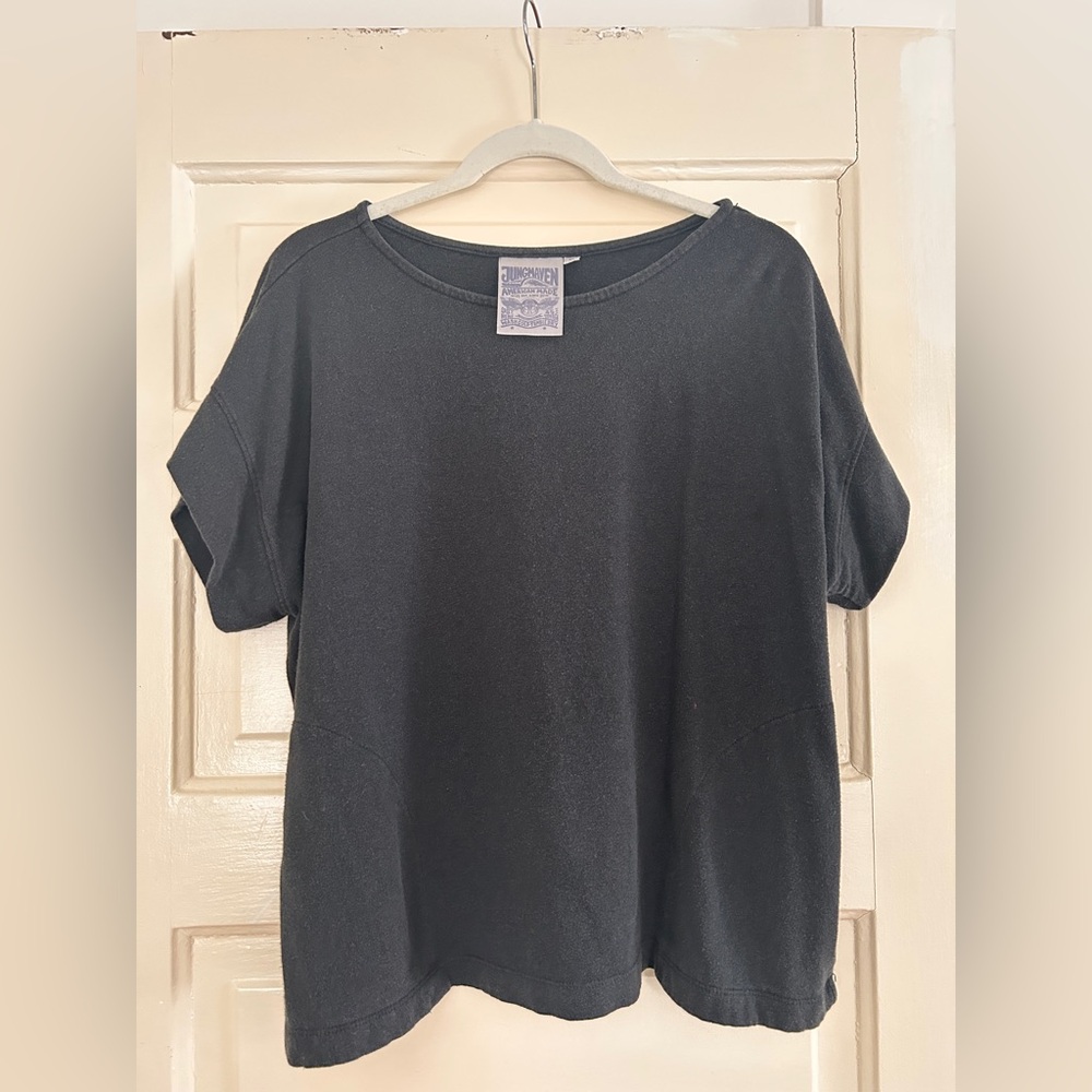 Jungmaven washed black pocket tee EUC
